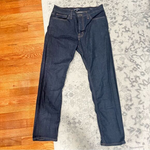 J Crew Mercantile Straight-Fit Flex Jeans in Dark Blue Rinse Size W34 x L30 - Picture 3 of 9